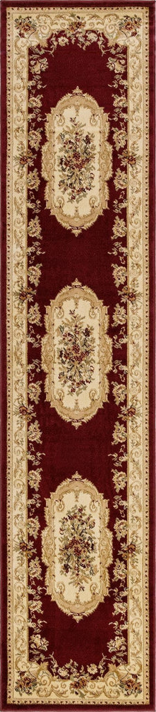 Chateau Rug - 12 Ft Runner Red Traditional Medallion Runner Rug - Elegant Old World Design s, Entryways, and