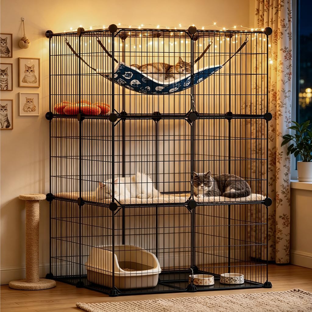Cat Cage DIY Cat Enclosures Catio for Kitten (27"x 27"x 41")