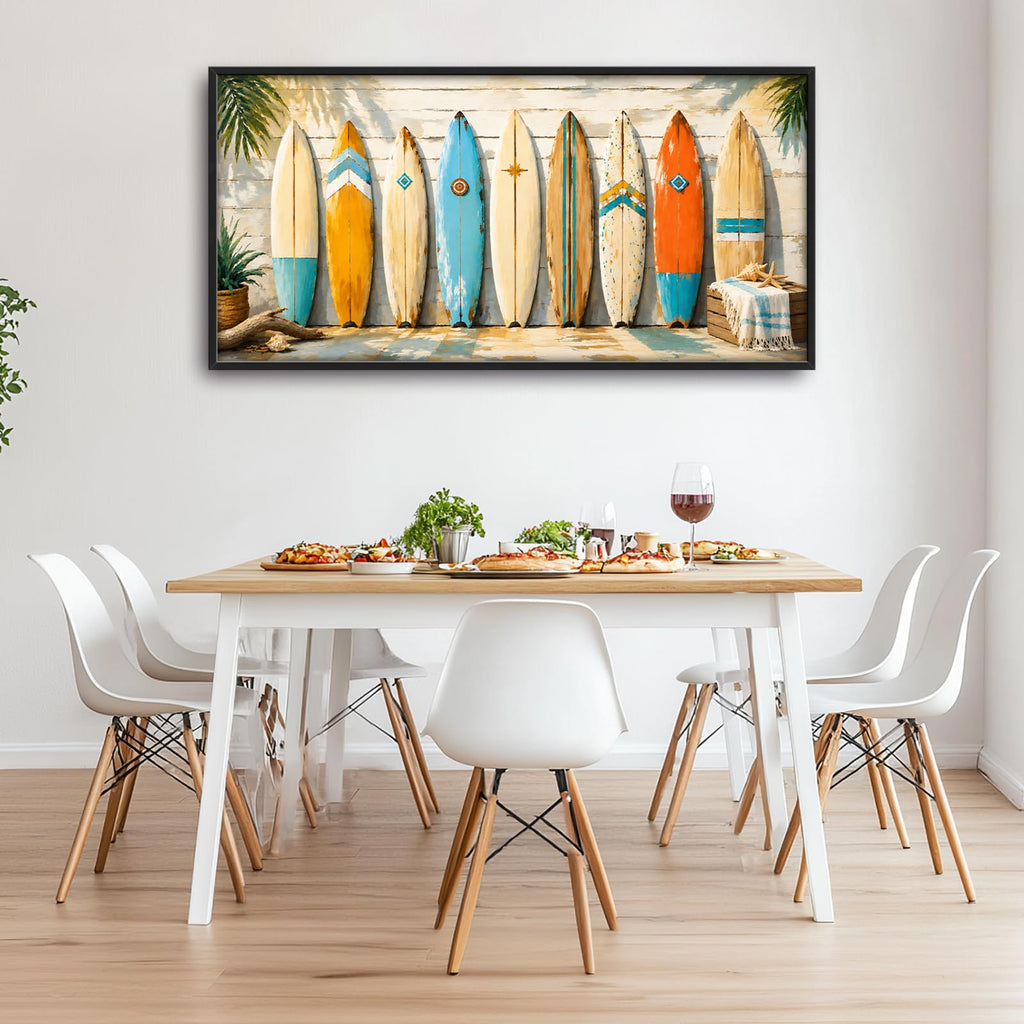 Large Surfboard Wall Art Coastal Beach Surfing Wall Decor 60"L x 30"W