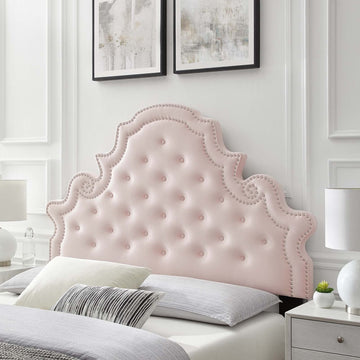Diana Tufted Performance Velvet Full/Queen Headboard in Pink