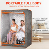 Portable Steam Sauna, 2 Person Sauna Tent, Full Size Double Sauna, 1 or 2 Person Foldable Home Sauna, Full Body Sauna
