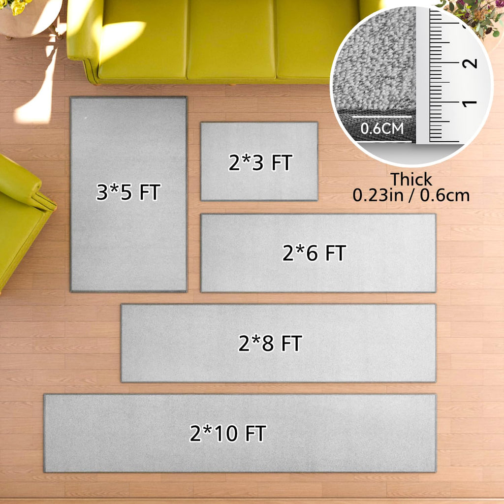 Runner Rug with Non Slip Rubber Backing 2*10 ft, Washable Soft Floor Carpet Indoor, Bedroom, Laundry, Low Pile Area