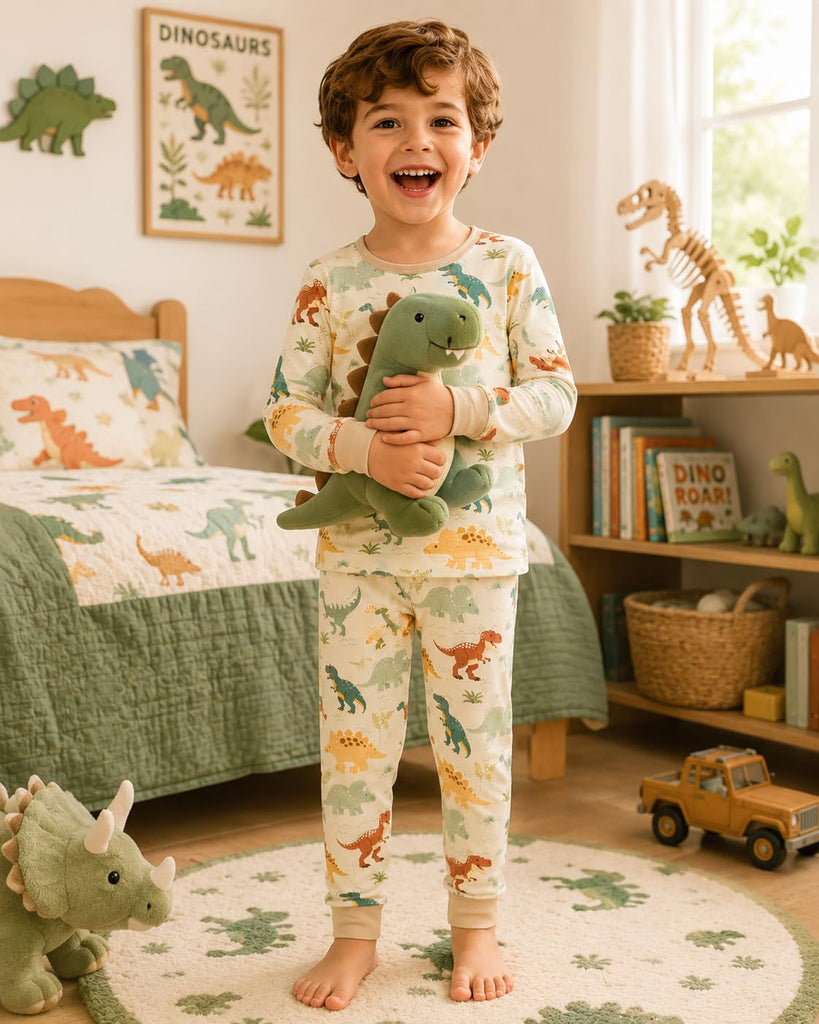 Toddler Kids Bamboo Viscose Pajamas Set, Long Sleeve 2 Piece