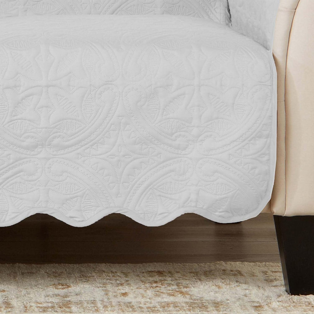 Reversible Sofa Cover - Washable Slipcover Furniture Protector with Elastic Straps - Perfect for Kids & Pets