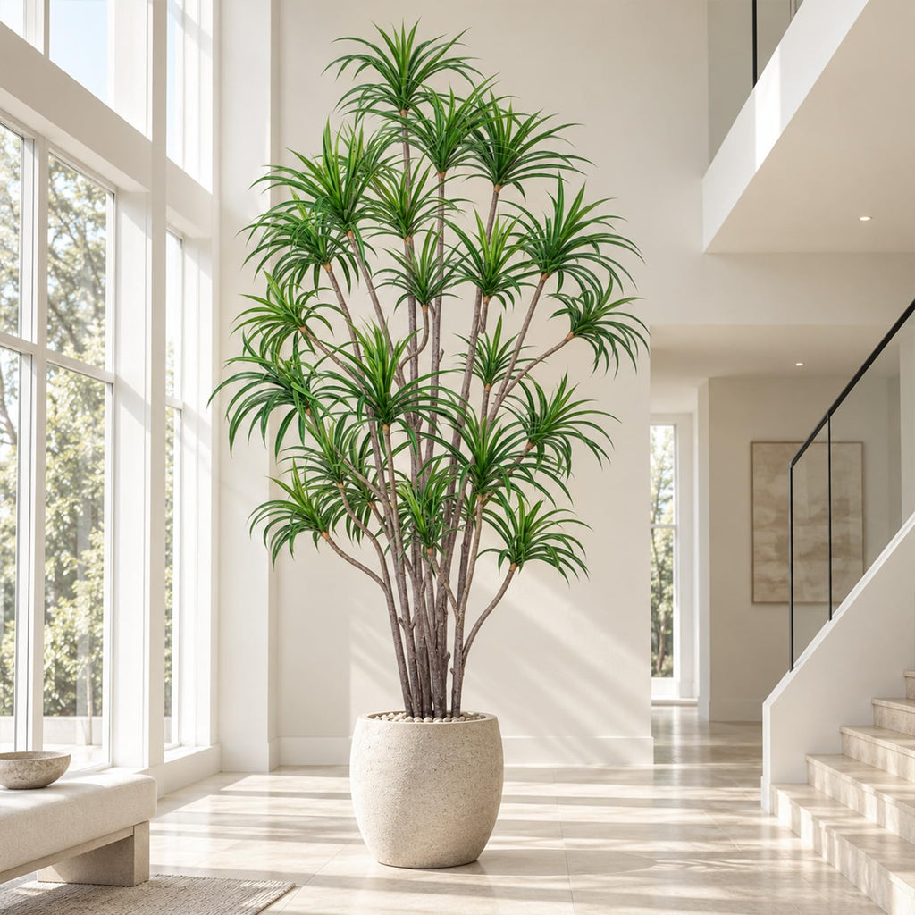 10ft Artificial Dracaena Marginata Tree with 671 Lifelike Leaves & 23 Heads, Tall Large Faux Tropical Yucca Plant