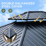 10' x 12' Outdoor Wood Gazebo, Hardtop Gazebo Permanent Wood - Image 6