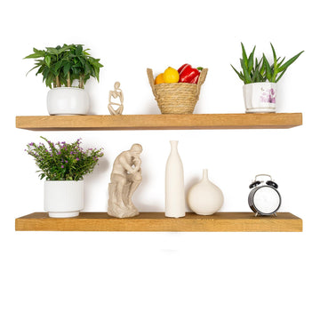 Wood Floating Shelves for Wall 36 inch Set of 2, Rustic Wooden Wall Mount Shelves Living Room Bedroom Kitchen