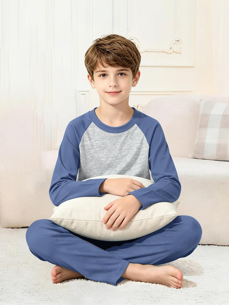 Boys Pajamas Set 100% Cotton Long-Sleeve Top and Pants