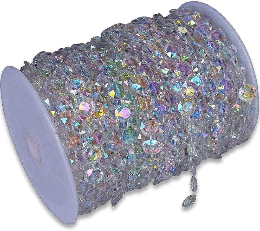 99FT DIY Garland Diamond Acrylic Crystal Beads Strand Shimmer Wedding Decorations Party Decoration Crafting Projects