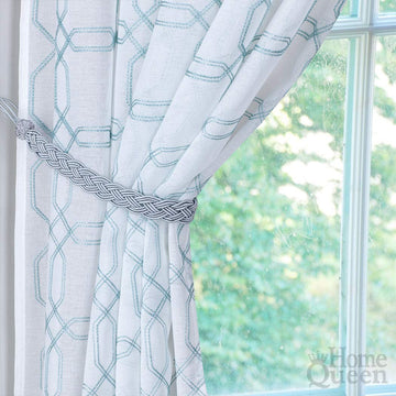 Handwoven Rope Curtain Tiebacks for Drapes, 6 Pack Rope Holdbacks with Hooks, 23 Inch Long Polyester and Cotton