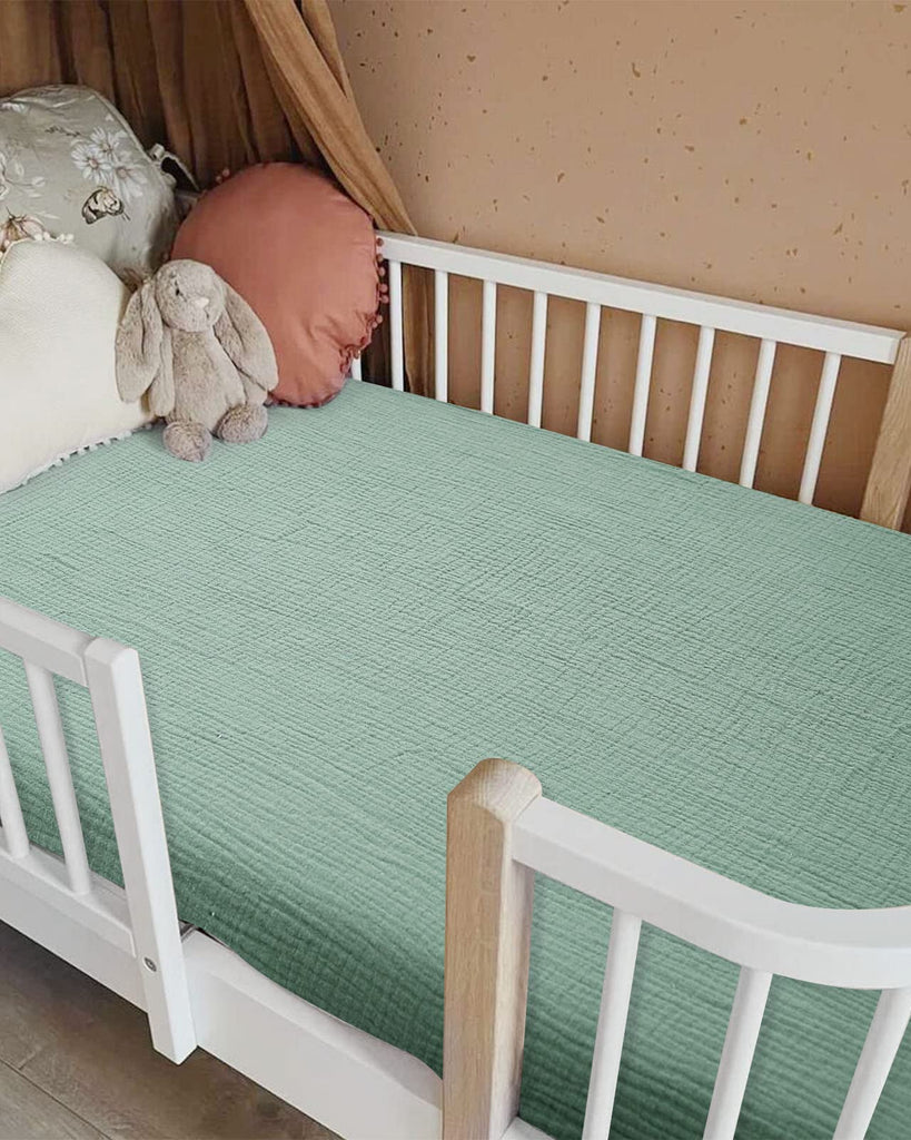 Muslin Crib Sheets, 28" x 52", Fitted Baby Mattress Sheets