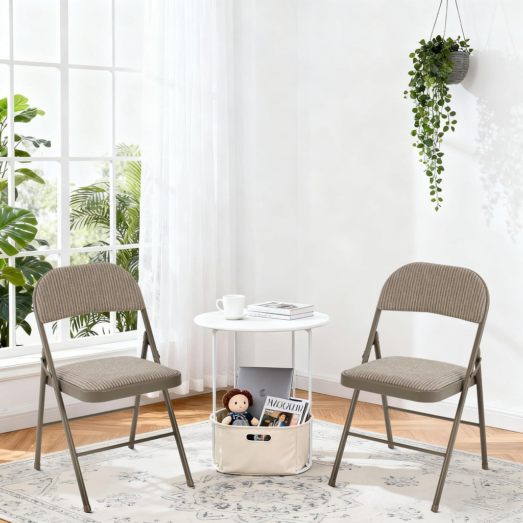 Padded Folding Chairs 6 Pack, Dining Patio Chairs, Outdoor Home