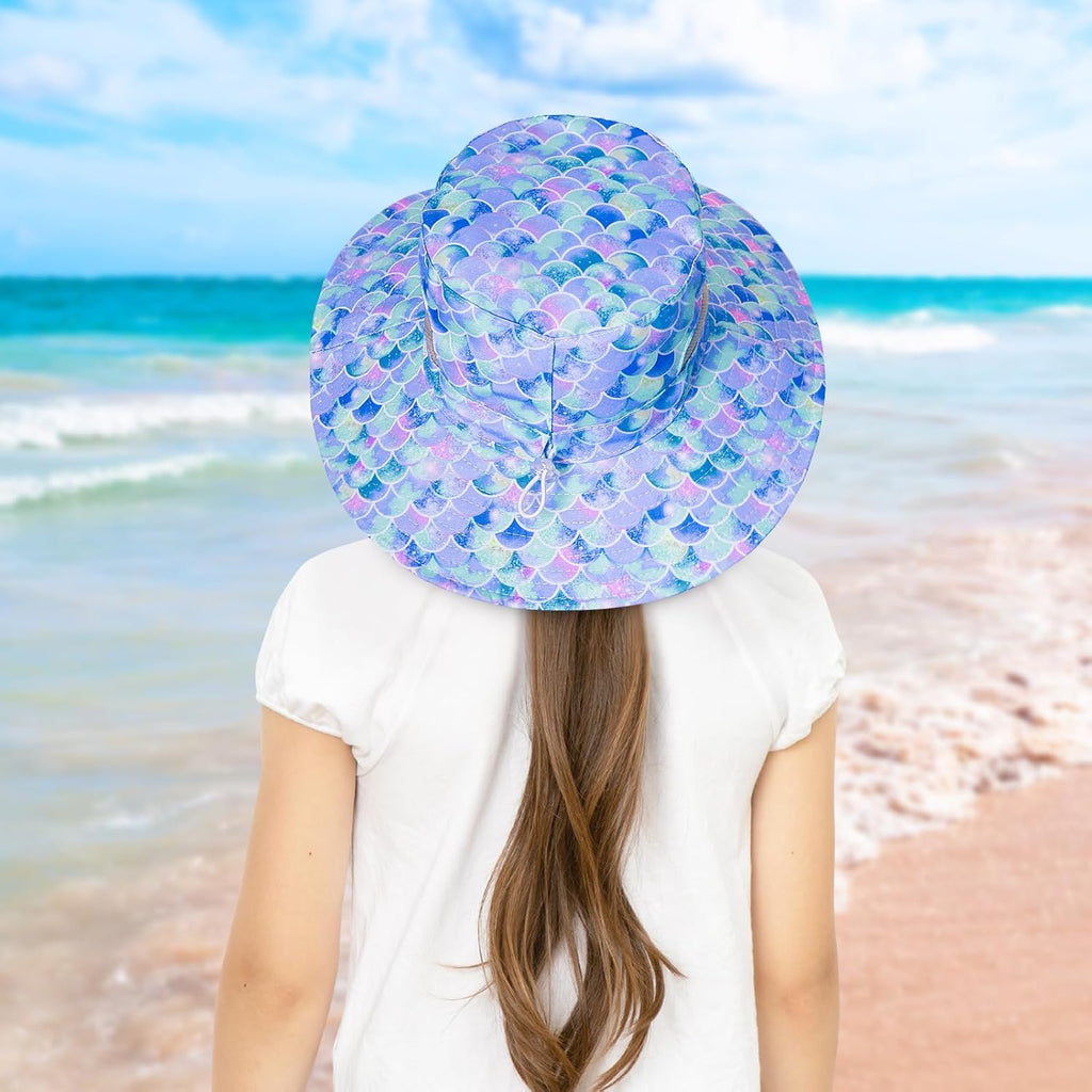 Kids Sun Hat, UPF 50+ Girls Beach Hat for Toddler Kids