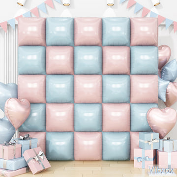Pink Blue Square Foil Balloons, Balloon Wall Backdrop Arch for Party