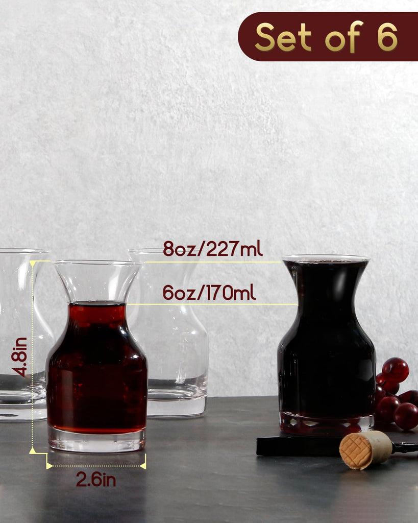8 oz Mini Wine Carafe, Hand-blown Individual Decanters