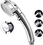 High Pressure Shower Head, 3-Settings Handheld Showerhead with ON/Off Full Shutoff Push Button and Switch to Control