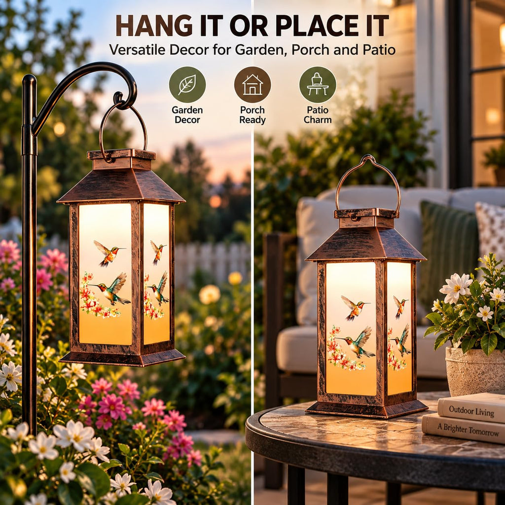 Lantern Outdoor Waterproof Hummingbird Hanging Light Birthday Gifts
