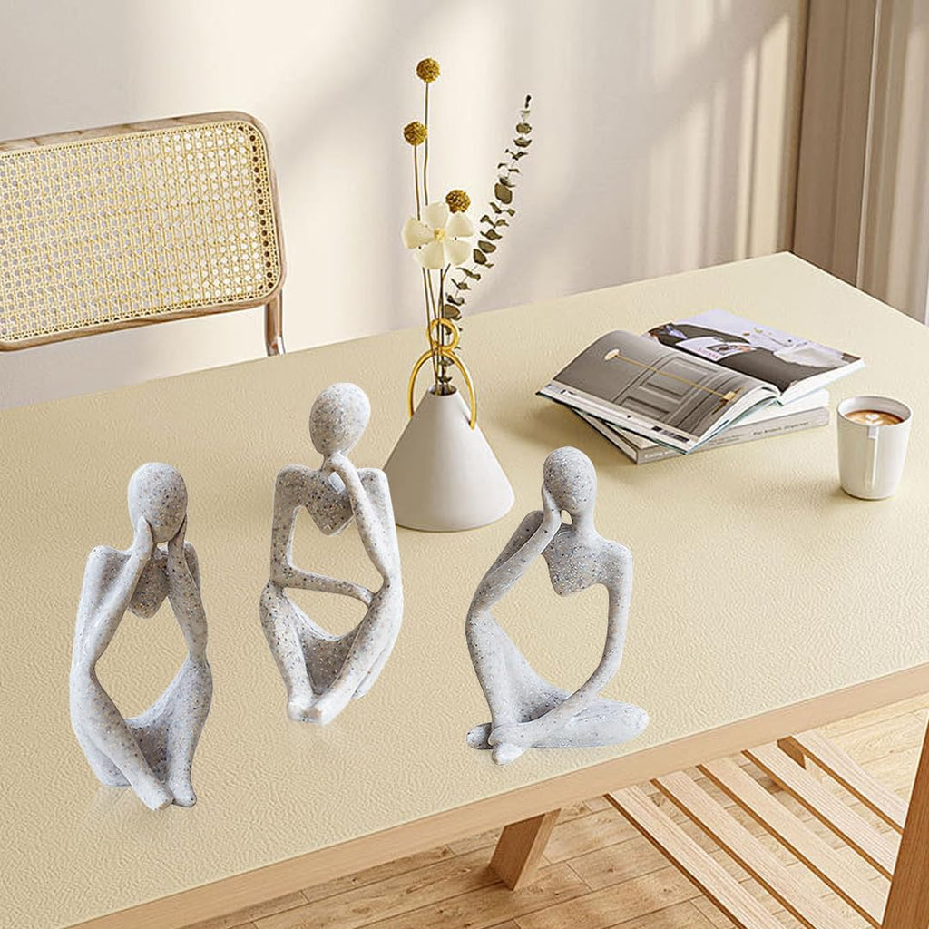 3 Pcs Thinker Sculptures Modern Bookshelf Decor Resin Thinker Statue Home Decor Aesthetic Sculpture Resin Collectible