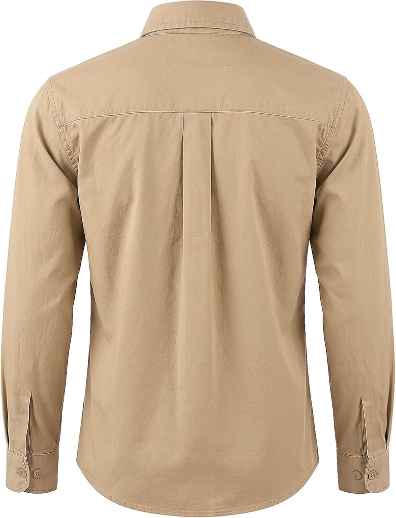 Boys' Long Sleeve Button Down Shirt for Kids Woven Solid Two Pockets