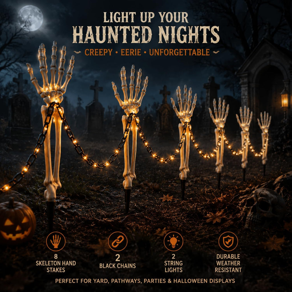 Halloween Skeleton Hands Decorations Outdoor - Set of 12