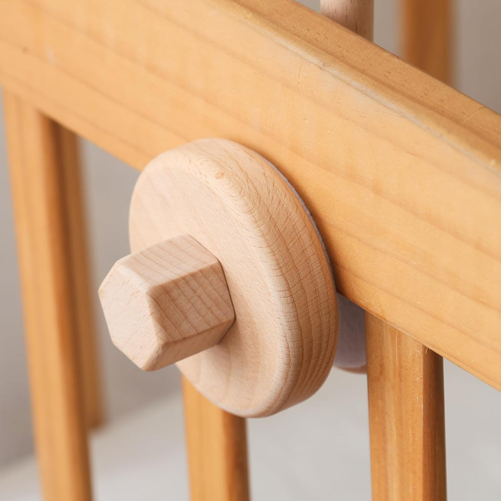 Crib Mobile Arm Wooden Holder - Baby Mobile Hanger with 360° Vertical Adjustment, Stabilizing Attachment for Added