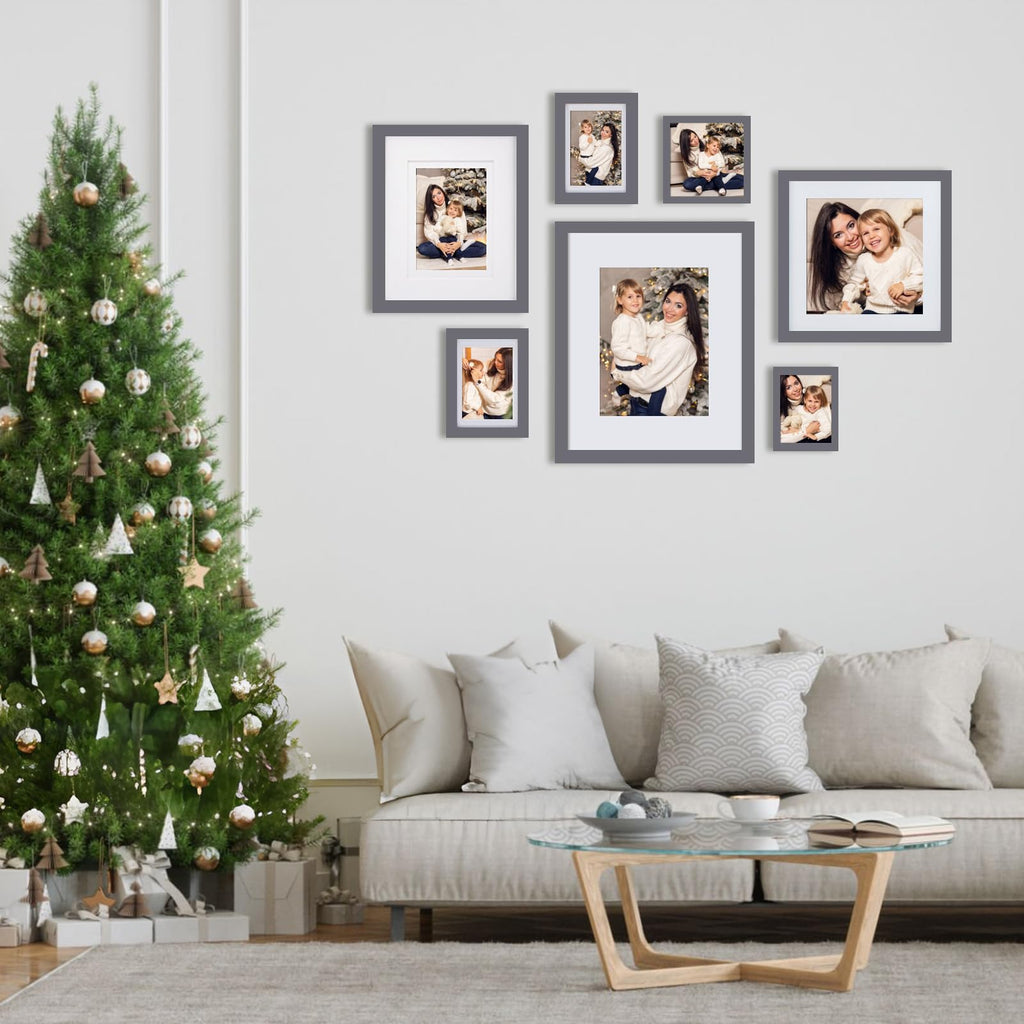 11x11 Picture Frame Display Pictures 4x4 or 8x8 with Mat or 11x11 Without Mat Made of Solid Wood with Plexiglass for