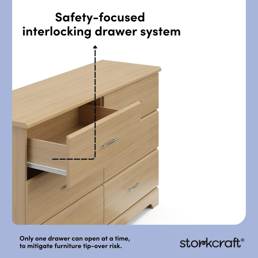 Brookside 6 Drawer Dresser, Driftwood