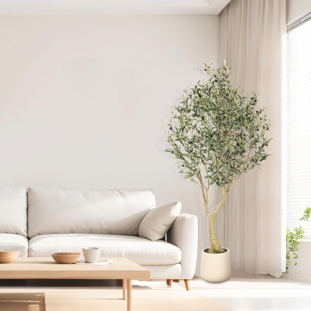 6ft Artificial Olive Tree with Tall Exquisite Planter