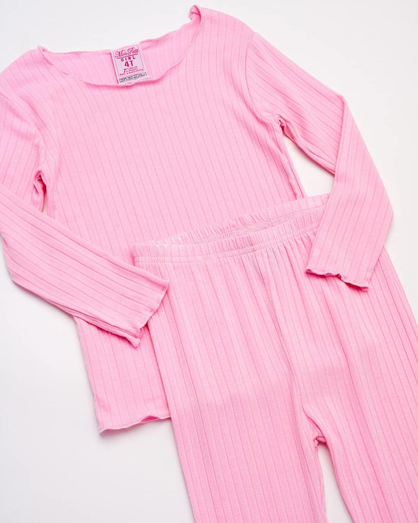 Baby Girls Pajama Set 8 Piece Ribbed Sleepwear Shorts Set ( -7)