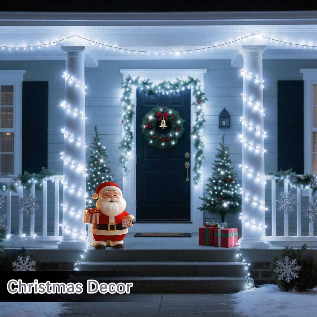 200 FT 500 LED Christmas Lights Outdoor Decorations Super Long Fairy Lights Waterproof 8 Modes Timer Clear Wire