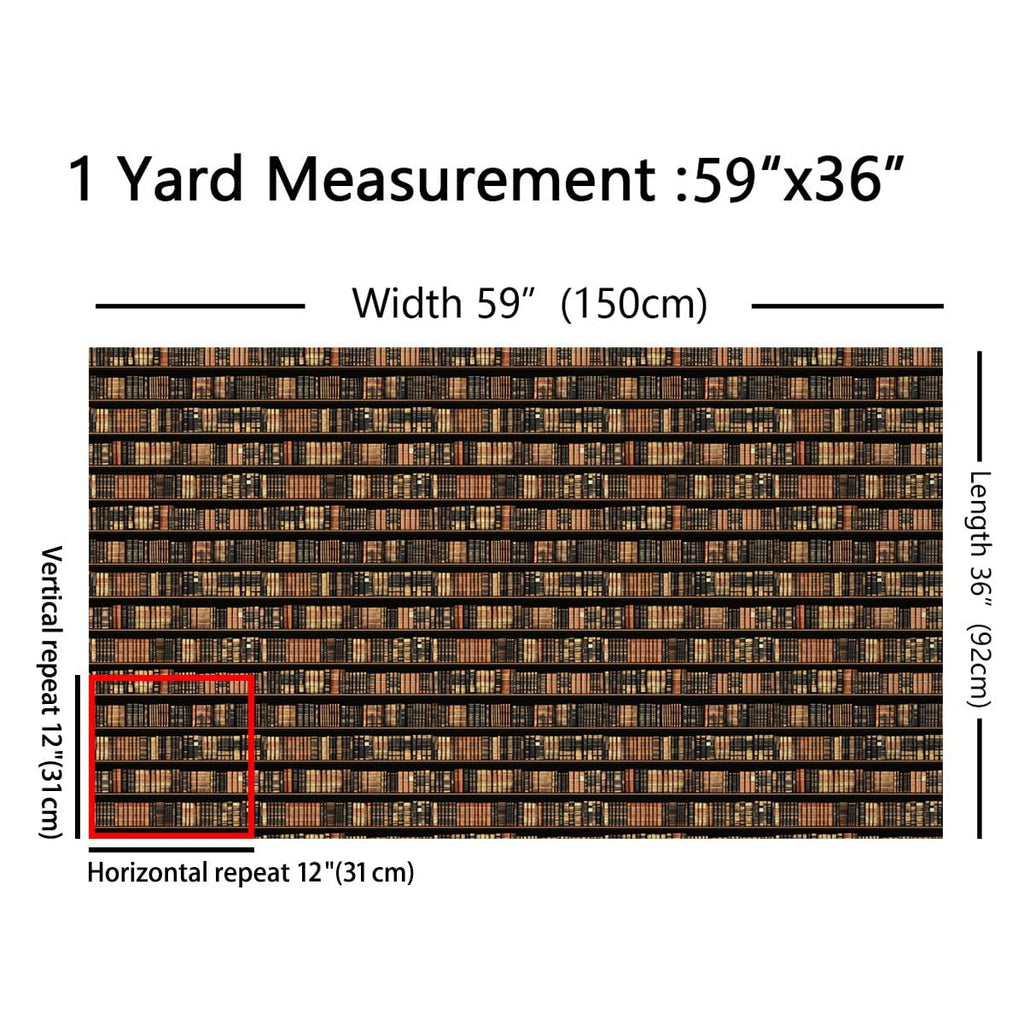 Books Bookshelf Fabric By The Yard Decorative