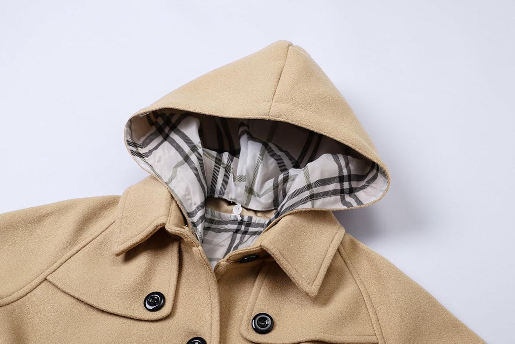Girls' Dress Coat Hoodie Wool Blend Coats Fall Winter Peacoat