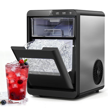 ETL Approval Nugget Ice Maker Countertop, 45Lbs/24H Pebble Ice Maker with Water Tank, Soft Chewable Pellet Ice