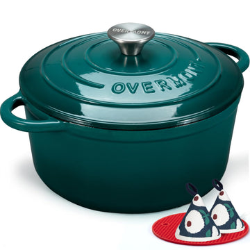 Enameled Cast Iron Dutch Oven - 7QT Pot with Lid Cookbook