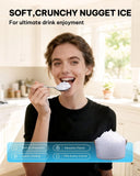Nugget Ice Maker Countertop, Pebble Ice Makers with Crushed Soft Chewable Ice, 33lbs Per Day with Scoop, Pellet