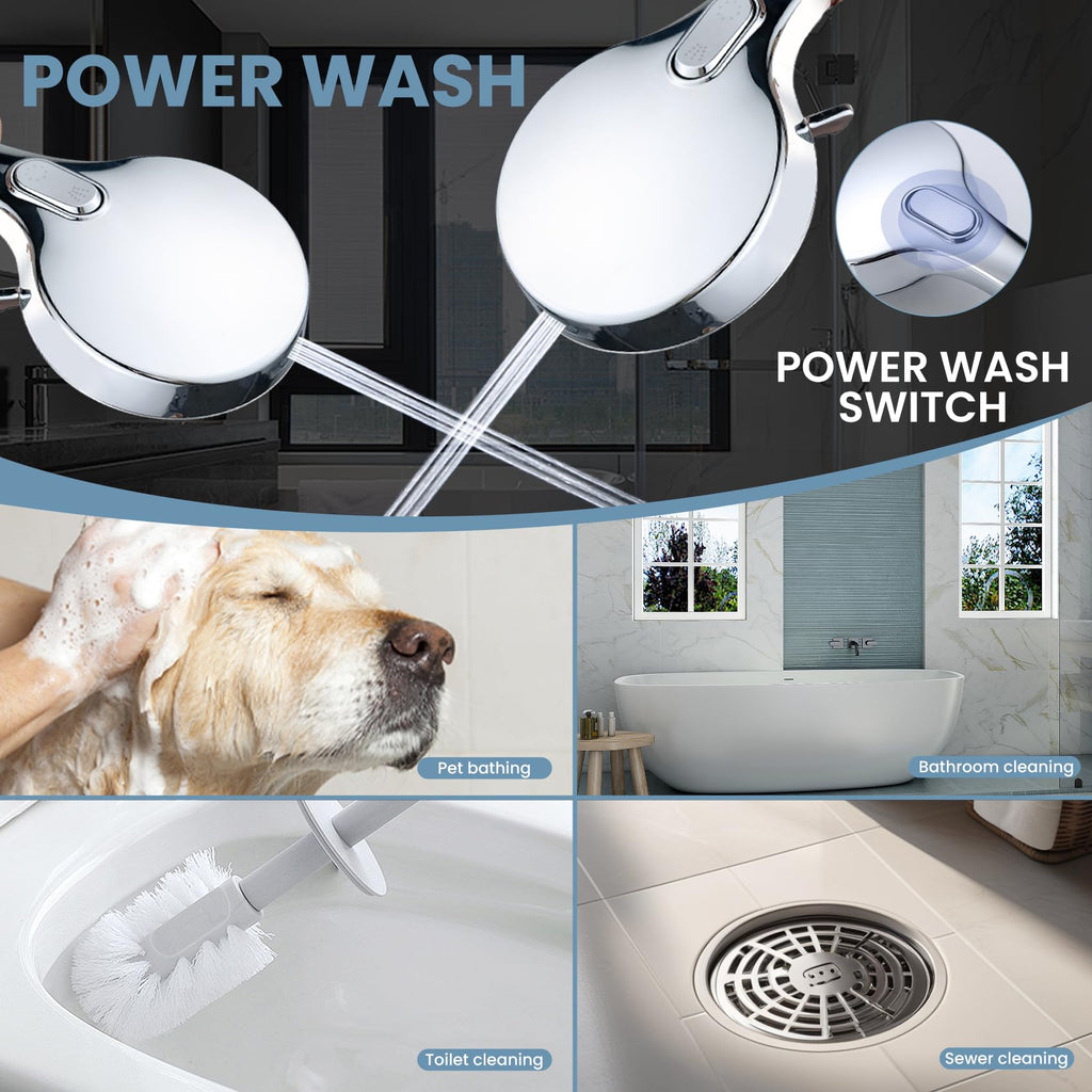 Hand Held Shower Head with ON OFF Switch, 7 Mode&Extra Long Hose