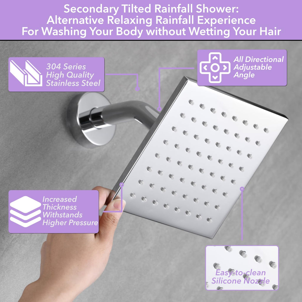Shower Faucet Set Chrome Modern Shower System