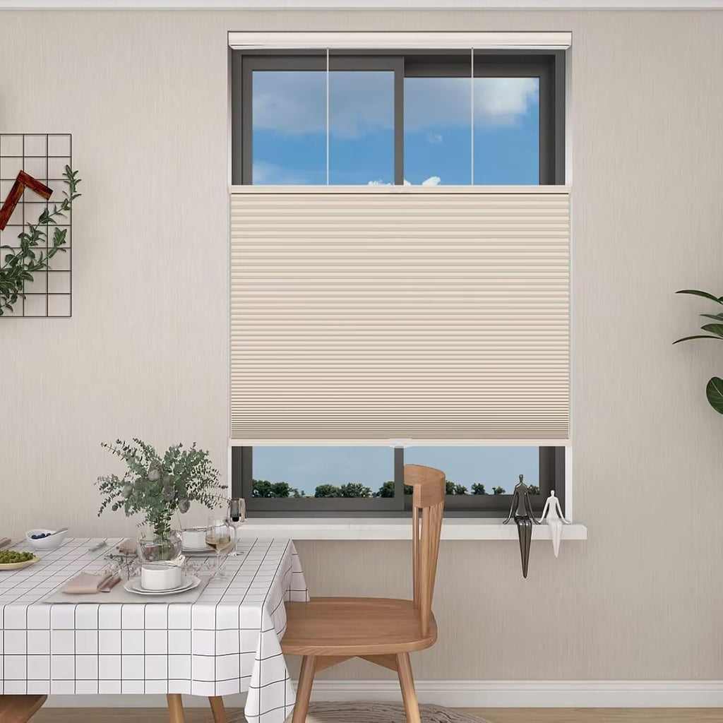 Top Down Bottom Up Shades,Blackout Cellular Shades Cordless, - Beige