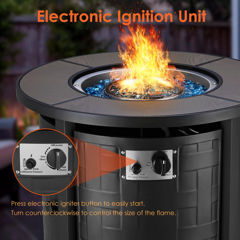 30-Inch Round Propane Fire Pit Table, 50, 000 BTU