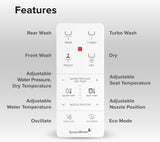 Electric Elongated Bidet Toilet Seat with Heated Seat, Warm Air Dryer, Temperature-Controlled Wash, Remote Control