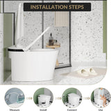 Smart Toilet with Auto-Flush & Heated Seat - Foot Sensor, Nightlight, Modern One-Piece Design