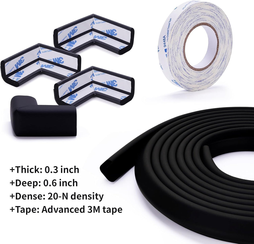 Proofing Edge and Corner Guards, 16.4 ft + 4 Corners, Black
