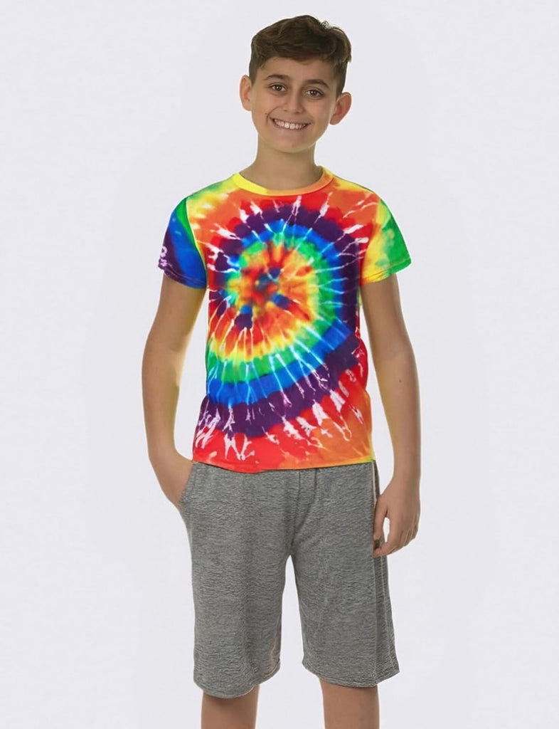 Boys Tie Dye Shirt Girl Tie Dye Shirts Short Sleeve Hippie Tshirt