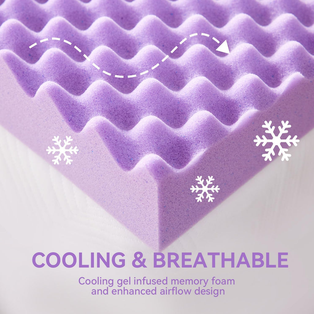 1.5 Inch Egg Crate Memory Foam Mattress Topper Queen Size, Soft Mattress Pad for Back Pain Relief, Bed Topper