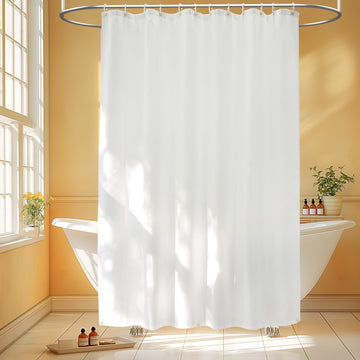 Waterproof Fabric Shower Curtain Liner with 3 Extra-Large Magnets, 72 x 72 inch Washable Cloth Shower Liner Odorless