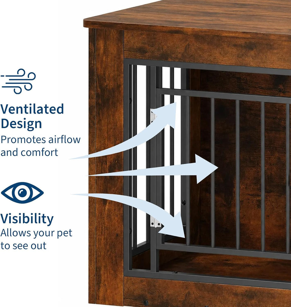 Dog Crate Furniture, Wooden End Table Dog Kennel for Indoor