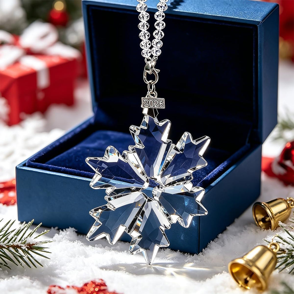Crystal Snowflake Christmas Ornaments 2026, Beautiful Glass Star Ornaments