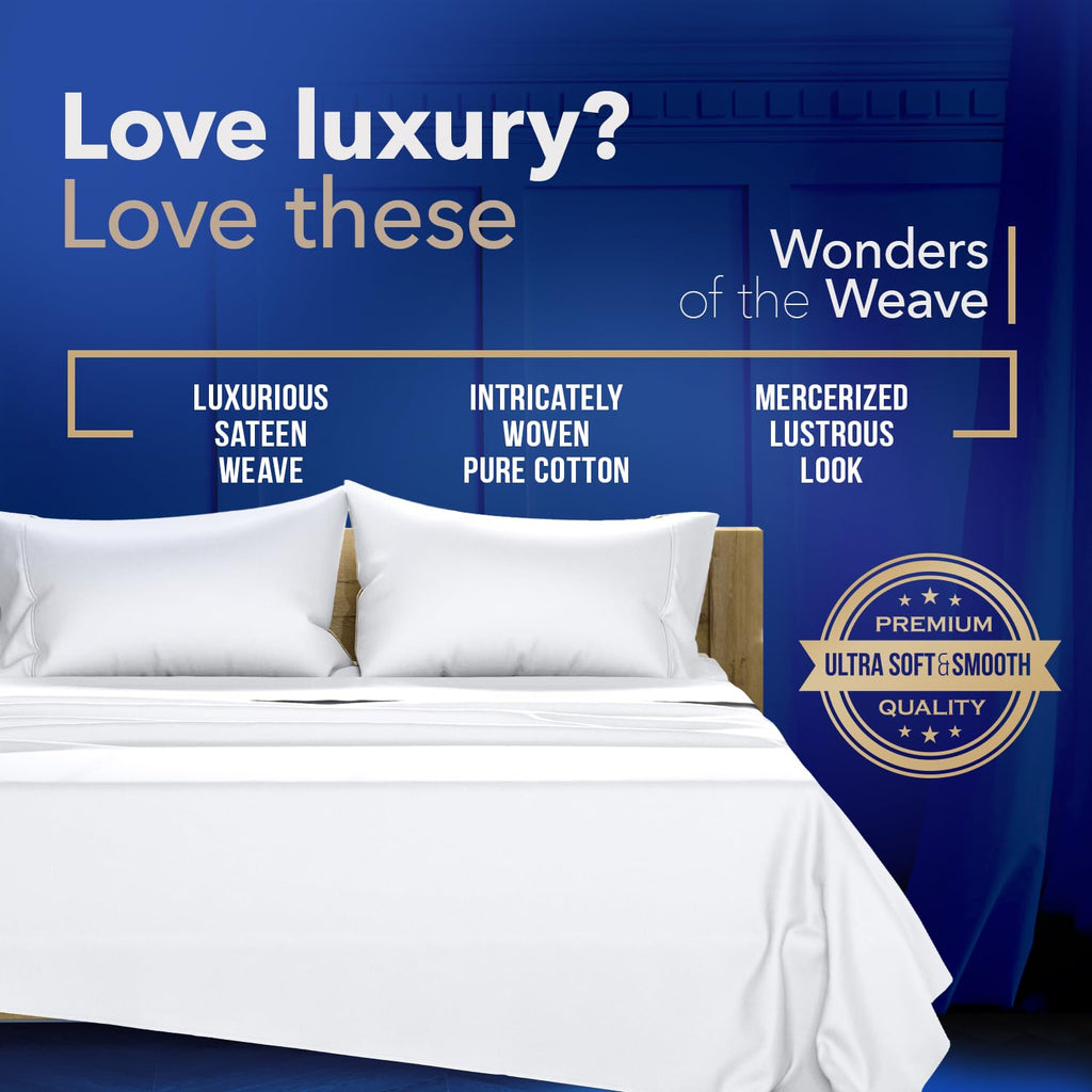 Egyptian Cotton Pillow Cases Standard/Queen Size Set of 4 - Luxury 1000 Series Lonestar Lovin' Collection Cotton