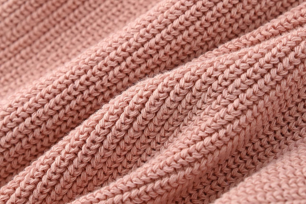Toddler Unisex Cotton Knitted Sweater Warm Soild Pullover Top