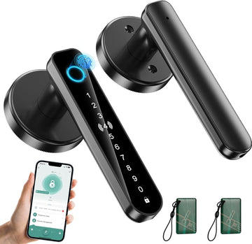 Fingerprint Door Lock - Smart Door Handle with Keypad, Biometric Door Knob